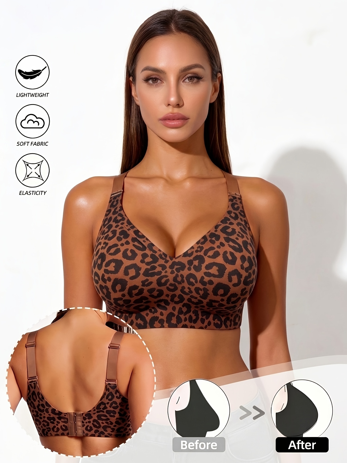 3pcs Sports Bra Set for Women, Jelly Gel Soft Support